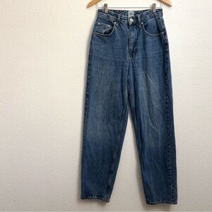 BDG High Rise Baggy 100% Cotton Jeans Medium Wash Straight Leg size 27